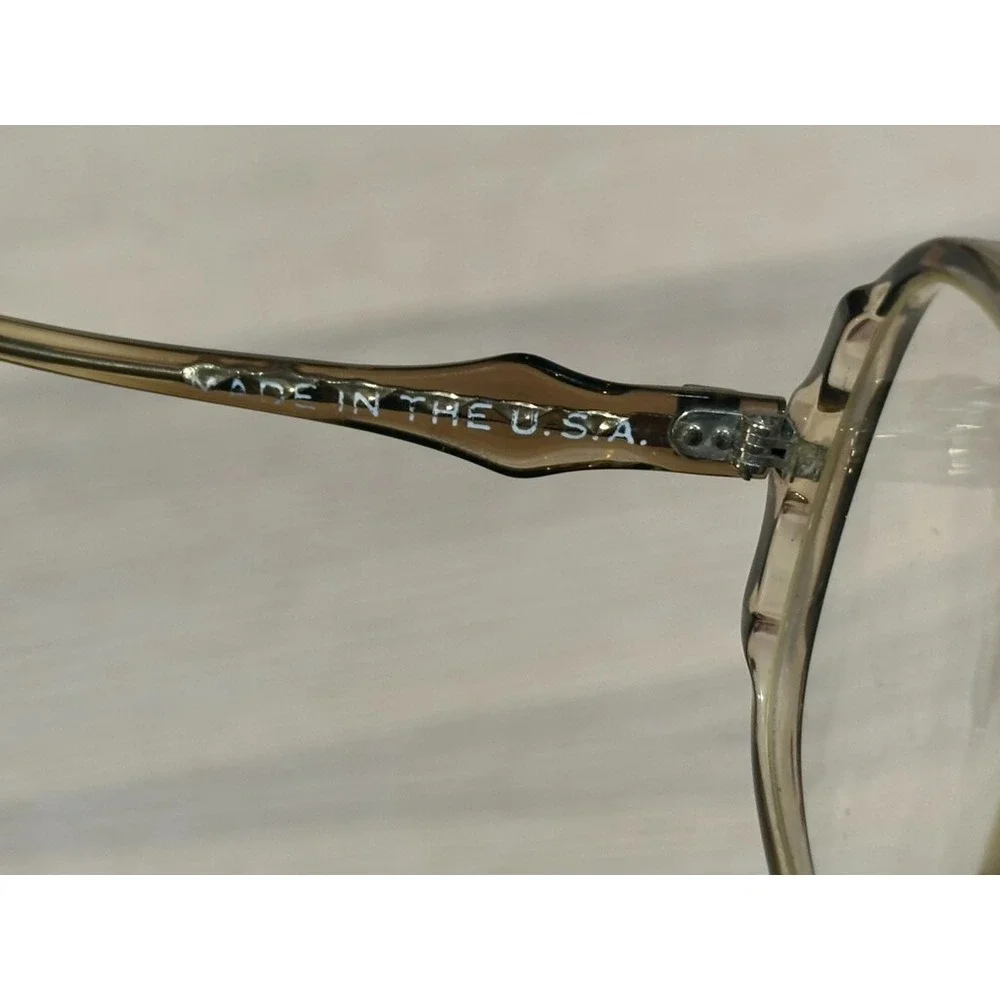 Vintage 50's Pathway Bronzetone Clear Gold Like Eyeglasses Frame Womens